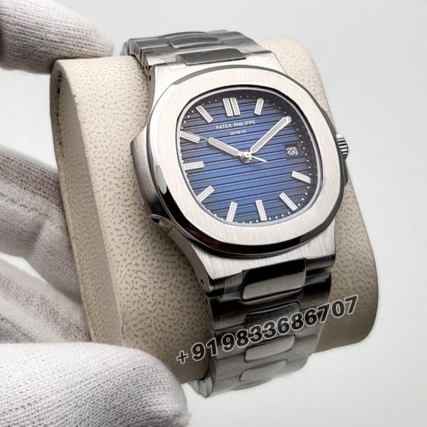 Patek Philippe Nautilus Steel Blue Dial Super High Quality Swiss Automatic Watch (1)