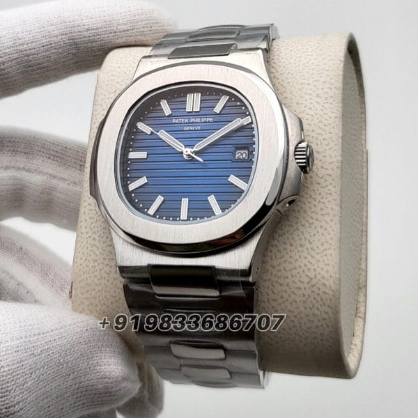 Patek Philippe Nautilus Steel Blue Dial Super High Quality Swiss Automatic Watch (1)