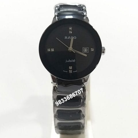 Rado Centrix Silver & Black Ceramic High Quality Watch
