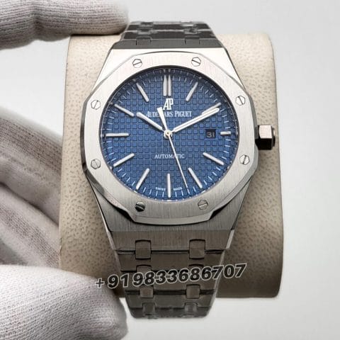 Audemars Piguet Royal Oak Silver Blue Dial Super High Quality Swiss Automatic Watch (1)