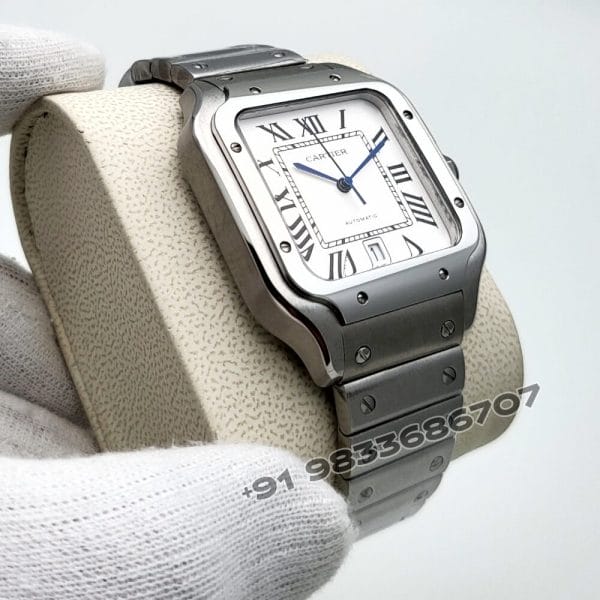 Cartier Santos 100 Steel Super High Quality Swiss Automatic Watch (4)