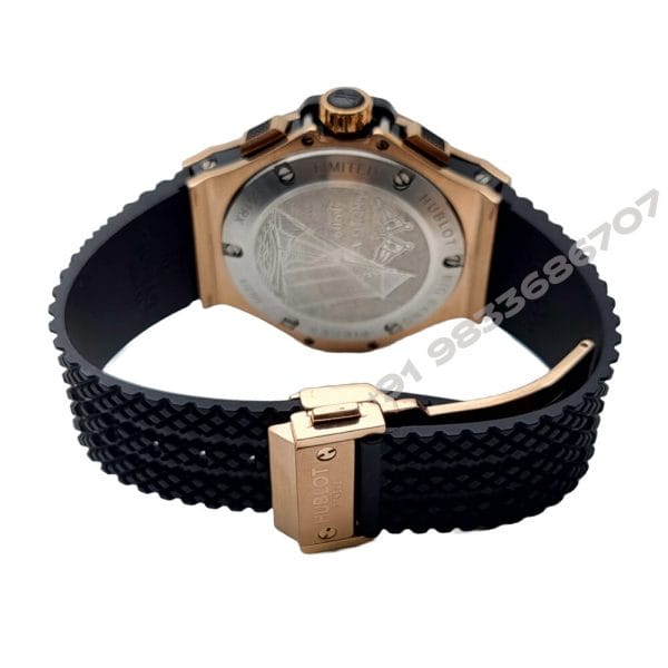 Hublot Big Bang Rose Gold Ceramic Bazel High Quality Chronograph Watch (1)