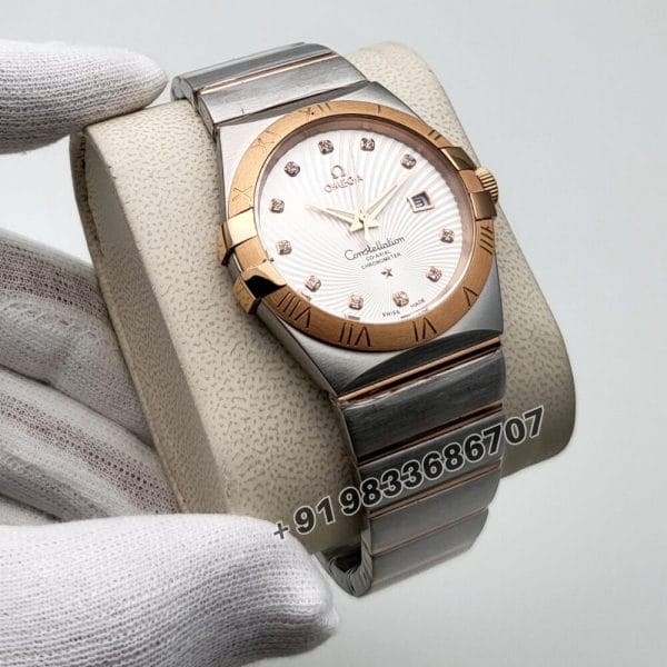 Omega Constellation Double Eagle Rose Gold Bezel High Quality Watch (1)
