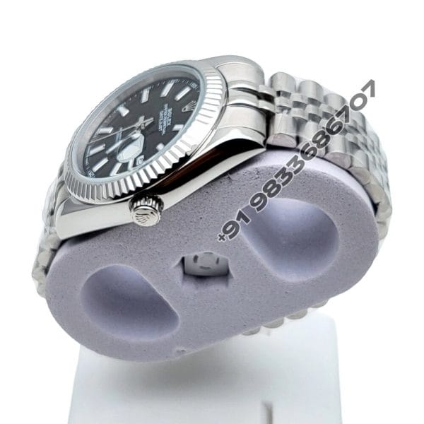 Rolex Date -Just Stick Marker Black Dial Super High Quality Swiss Automatic Watch (2)