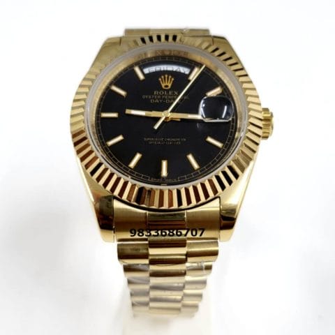 Rolex Day-Date Gold Black Dial Super High Quality Swiss Automatic Watch (2)