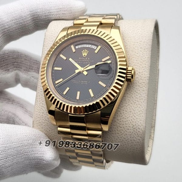 Rolex Day-Date Gold Black Dial Super High Quality Swiss Automatic Watch (1)