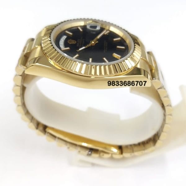 Rolex Day-Date Gold Black Dial Super High Quality Swiss Automatic Watch