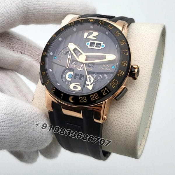 Ulysse Nardin El Toro Black Rose Gold Super High Quality Swiss Automatic Watch (1)