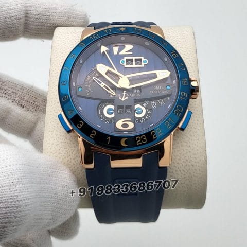 Ulysse Nardin El Toro Blue Rose Gold Super High Quality Swiss Automatic Watch (1)