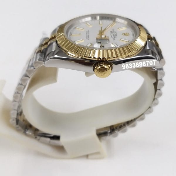 Rolex Date Just Dual Tone White Dial Super High Quality Swiss Automatic Watch (2)