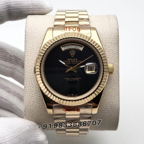 Rolex Day-Date Full Gold Black Dial Super High Quality Swiss Automatic Watch (1)