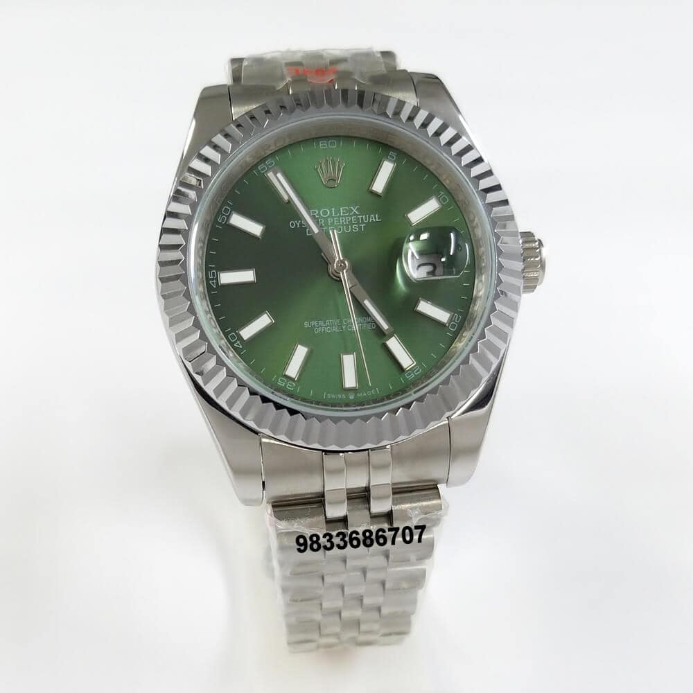 Rolex Date Just Steel Green Dial Super High Quality Swiss Automatic ...