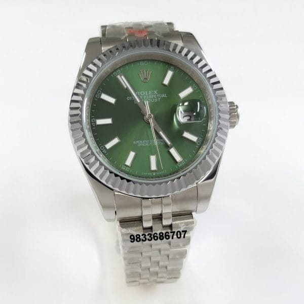 Rolex Date Just Steel Green Dial Super High Quality Swiss Automatic Watch (2)