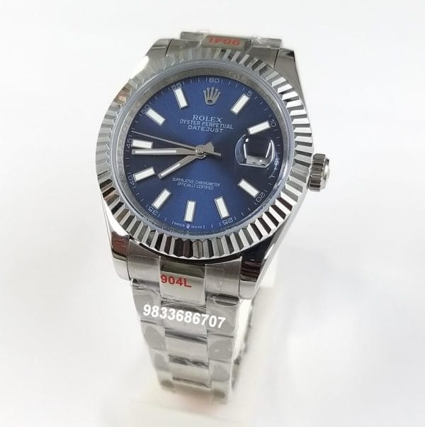 Rolex Date just Blue Dial Super High Quality Swiss Automatic Watch (1)