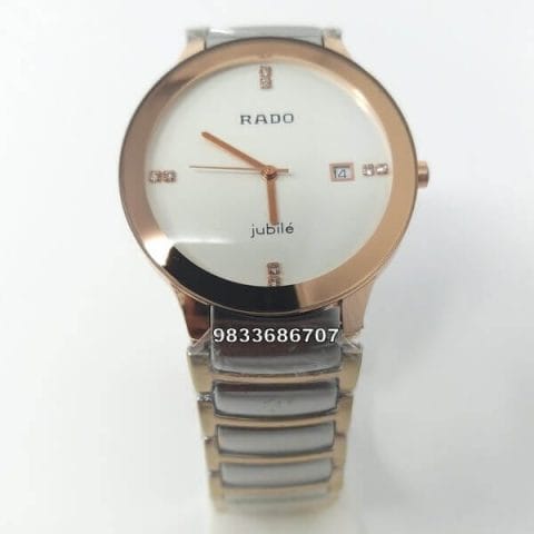Rado Centrix Gold With Silver White Dial Men’s Watch