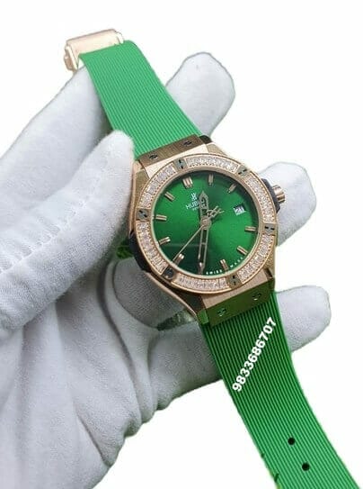 Hublot Classic Fusion Green Dial Diamond Women’s Watch