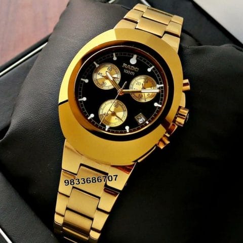 Rado Diastar Full Gold Black Dial Chronograph Movement Men’s Watch
