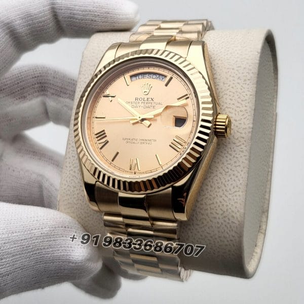 Rolex Day–Date Roman Full Gold Golden Dial Super High Quality Swiss Automatic Watch (1)