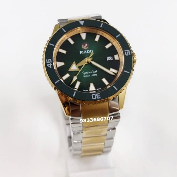 Rado Captain Cook Hrithik Roshan Special Edition Gold & Silver Green Dial Super High Quality Swiss Automatic Watch
