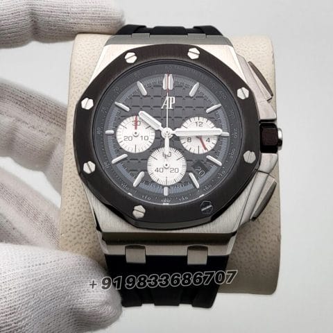 Audemars Piguet Royal Oak Offshore Silver Black Dial Super High Quality Chronograph Watch (1)