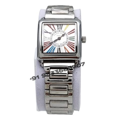 Franck Muller Master Square Multi Color Roman Marking White Dial Stainless Steel Super High Quality Women’s Watch (1)