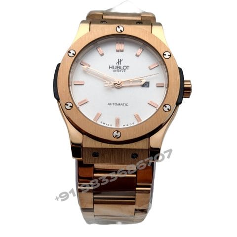 Hublot Classic Fusion Rose Gold White Dial Super High Quality Swiss Automatic Watch (1)
