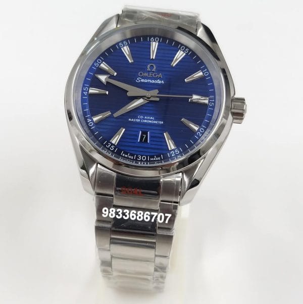 Omega Aqua Tera Co-Axial Master Chronometer Silver Blue Dial Super High Quality Swiss Automatic Watch (2)