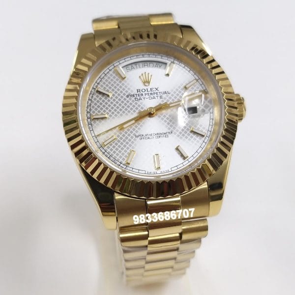 Rolex Day Date Full Gold White Dial Super High Quality Swiss Automatic Watch (2)