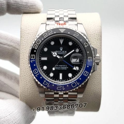 Rolex GMT Master II Blue & Black Bezel Stainless Steel Strap Super High Quality Swiss Automatic Watch