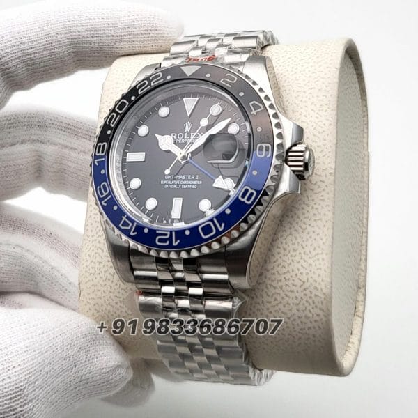 Rolex GMT Master II Blue & Black Bezel Stainless Steel Strap Super High Quality Swiss Automatic Watch