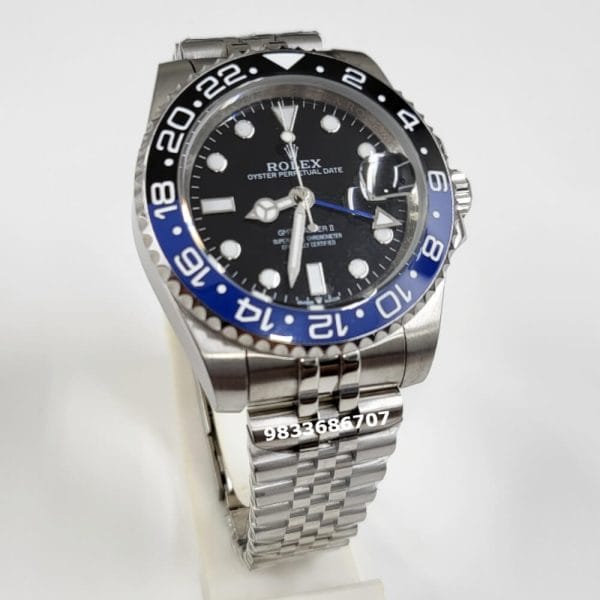 Rolex GMT Master II Blue & Black Bezel Stainless Steel Strap Super High Quality Swiss Automatic Watch (2)