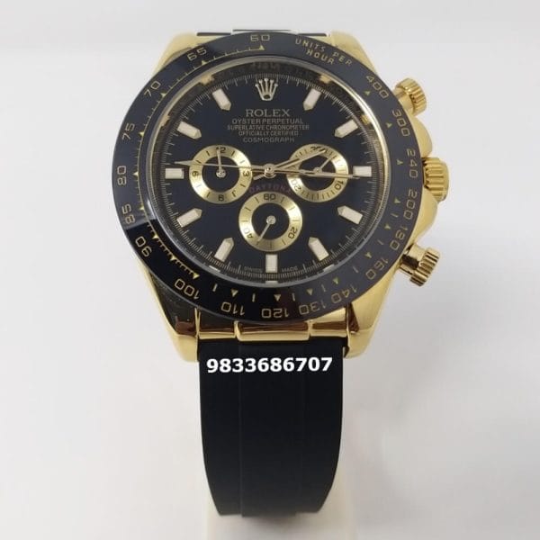 Rolex Oyster Perpetual Cosmograph Daytona Rubber Strap Black Dial High Quality Swiss Automatic Watch (2)