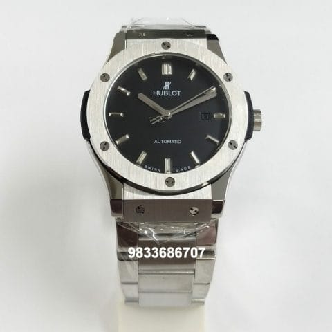 Hublot Classic Fusion Silver Black Dial Super High Quality Swiss Automatic Watch (1)
