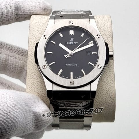 Hublot Classic Fusion Silver Black Dial Super High Quality Swiss Automatic Watch