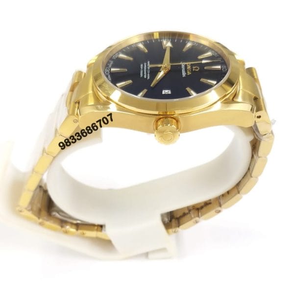 Omega Aqua Tera Co-Axial Full Gold Black Dial Super High Quality Swiss Automatic Watch (2)