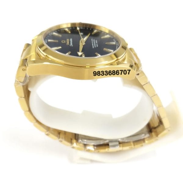 Omega Aqua Tera Co-Axial Full Gold Black Dial Super High Quality Swiss Automatic Watch (2)