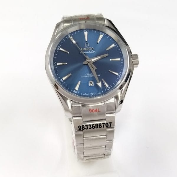Omega Aqua Tera Co-Axial Master Chronometer Full Silver Blue Dial Super High Quality Swiss Automatic Watch (1) (1)