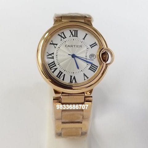 Cartier Ballon Bleu De Full Gold White Dial High Quality Watch (1)