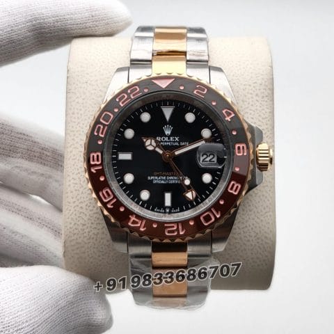 Rolex GMT Master 2 Dual Tone Black Dial Super High Quality Swiss Automatic Watch (1)