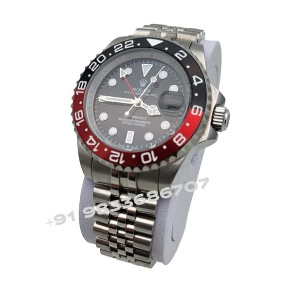 Rolex GMT Master II Red & Black Bezel Stainless Steel Strap Super High Quality Swiss Automatic Watch (3)