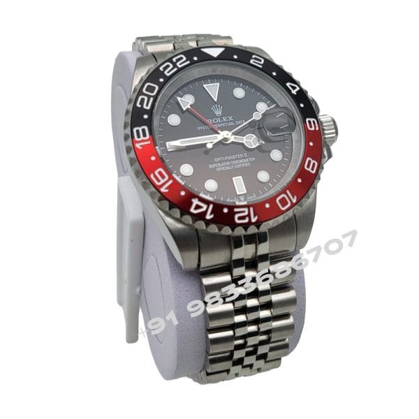 Rolex GMT Master II Red & Black Bezel Stainless Steel Strap Super High Quality Swiss Automatic Watch (3)