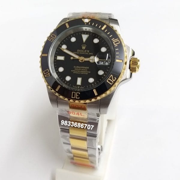 Rolex Submariner Dual Tone Black Dial Super High Quality Swiss Automatic Watch (4)