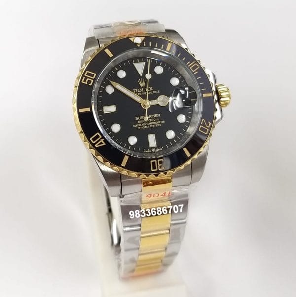 Rolex Submariner Dual Tone Black Dial Super High Quality Swiss Automatic Watch (4)