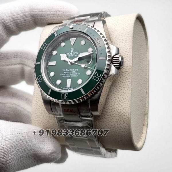 Rolex Submariner Full Silver Green Dial Super High Quality Swiss Automatic Watch