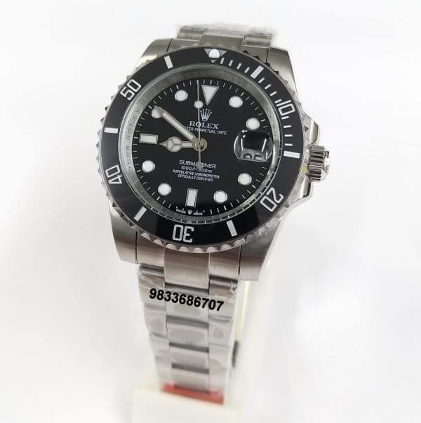 Rolex Submariner Silver Black Dial Super High Quality Swiss Automatic Watch (1)