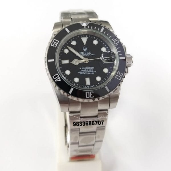 Rolex Submariner Silver Black Dial Super High Quality Swiss Automatic Watch (1)