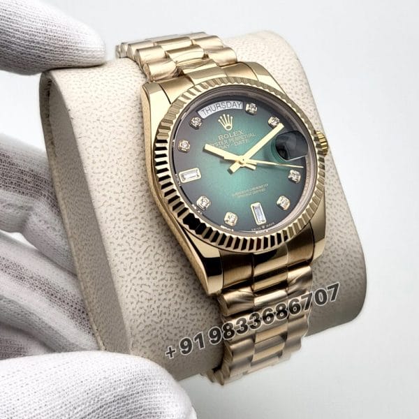 Rolex Day-Date Gold Green Dial Super High Quality Swiss Automatic Watch (1)