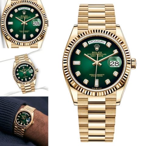 Rolex Day-Date Gold Green Dial Super High Quality Swiss Automatic Watch