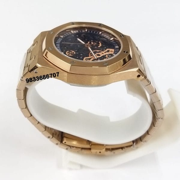 Audemars Piguet Royal Oak Rose Gold Skeleton Blue Dial Super High Quality Swiss Automatic Watch (1)