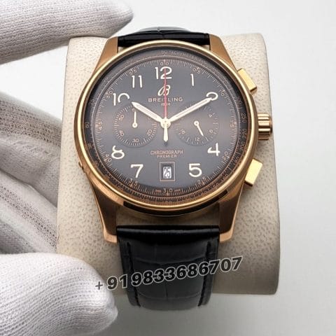 Breitling Premier B01 Chronograph Rose Gold Black Dial Super High Quality Watch (1)